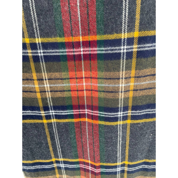 Merino Wool Tartan Plaid Scarf Fringed Ends One Size Multicolor - Picture 5 of 5